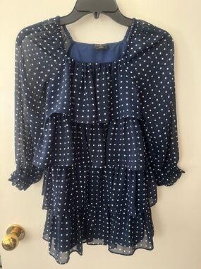 Crewcuts Navy and White Polka Dot Dress